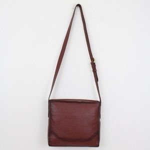 Frye Cognac Leather Messenger Crossbody Top Zip